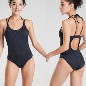 Athleta Snake Keyhole One Piece Moderate Coverage Medium Support Swimsuit Medium